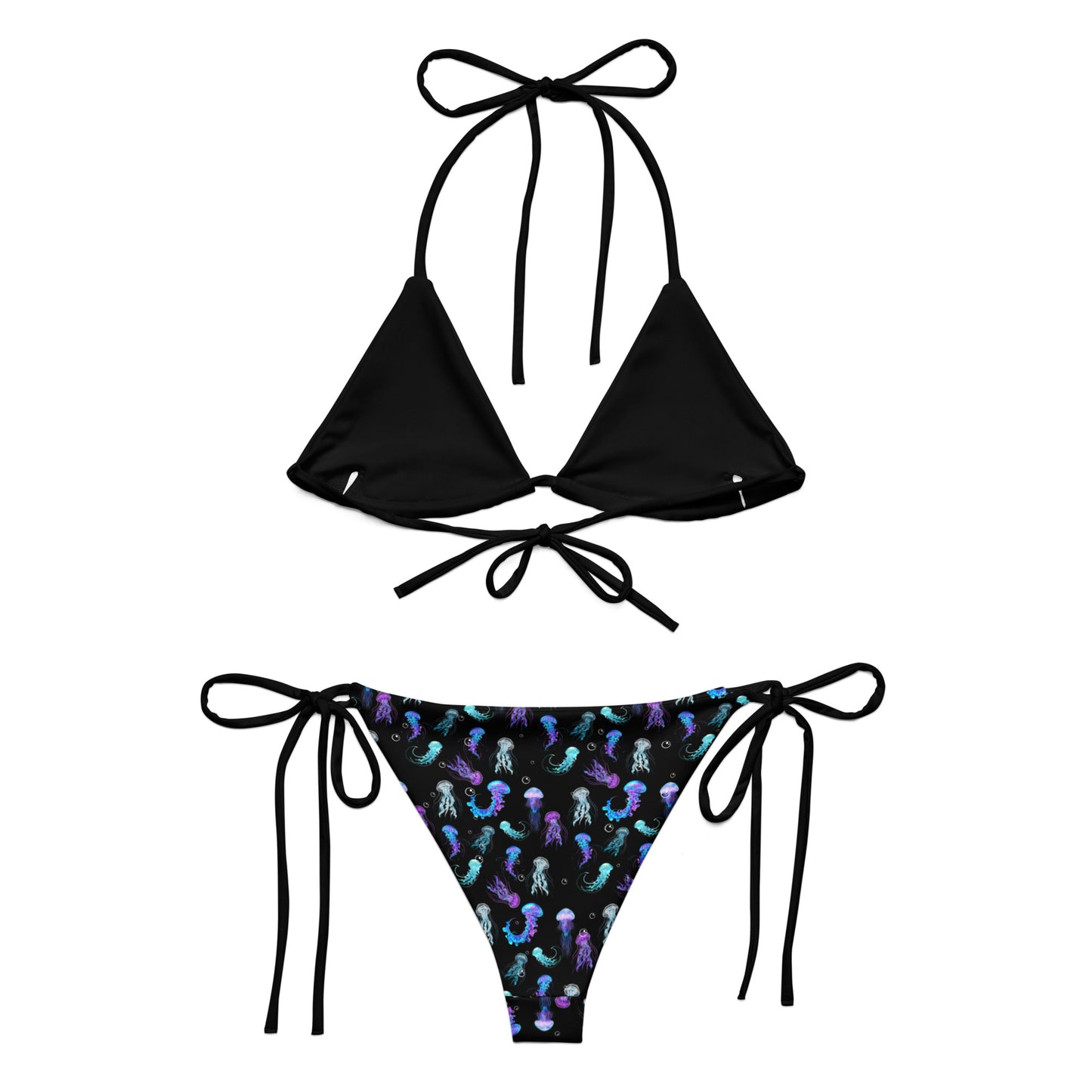 Jellyfish love black Bikini Top & Bottom