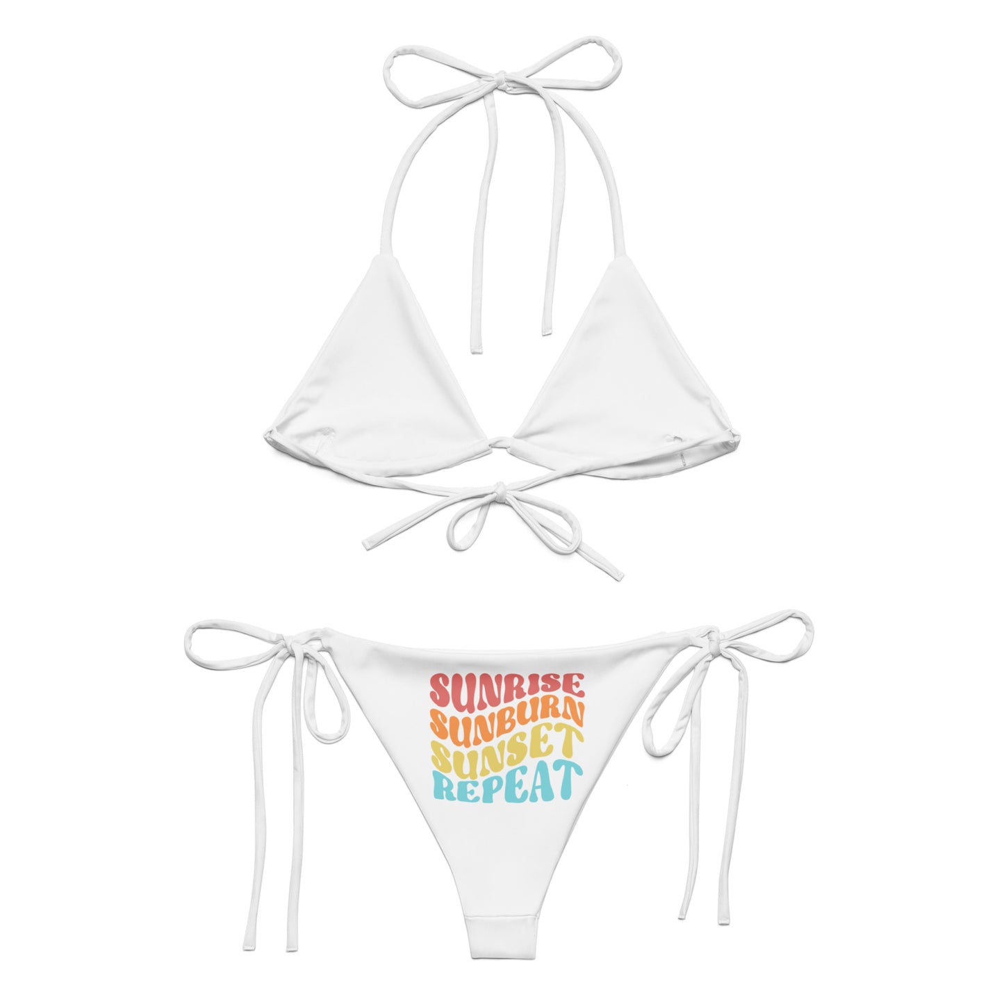 Sunrise Sunburn Sunset Repeat recycled string bikini