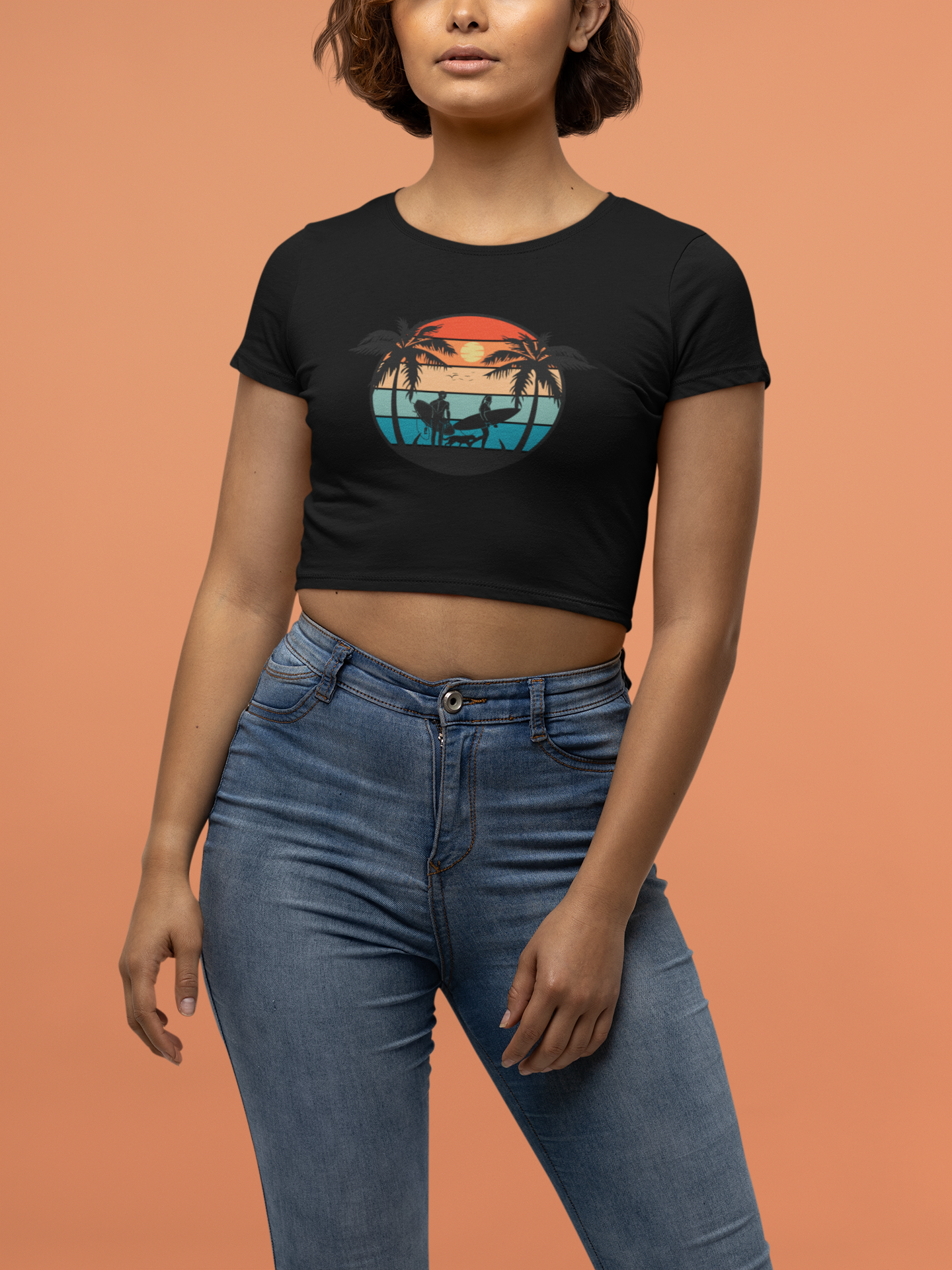 Womens Sunset Crop Tee