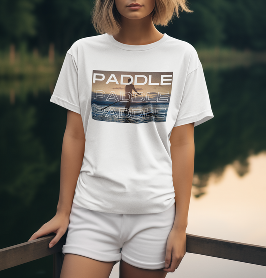 Womens oversized relaxed fit EAT SLEEP PADDLE REPEAT tee