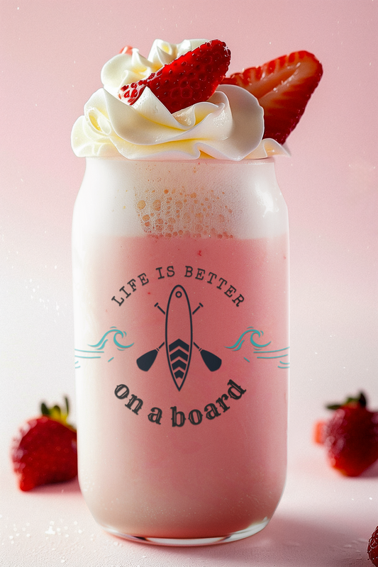 Life is Better on a Board Can-shaped glass Tumbler