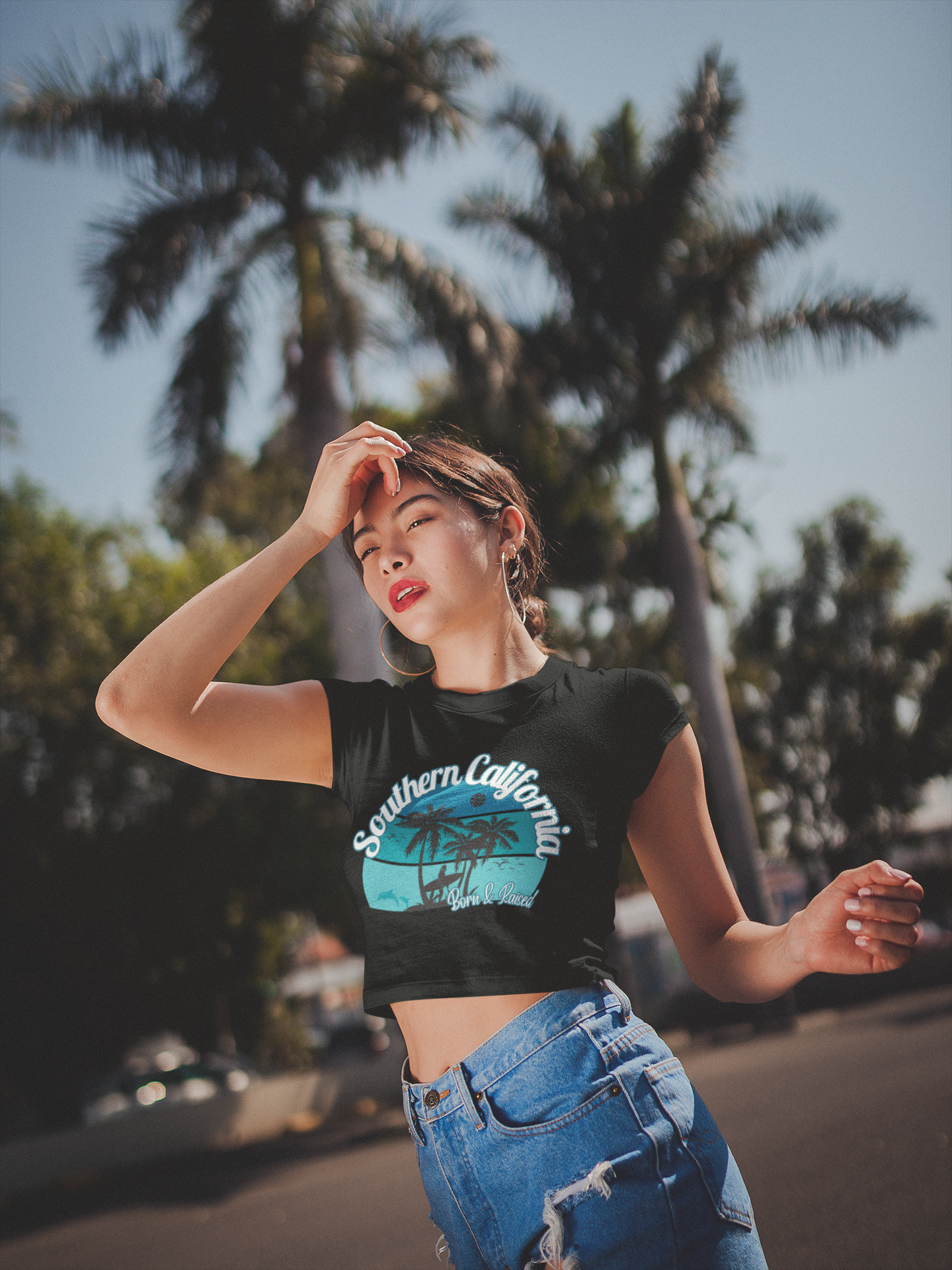 Southern California Born and Raised Women’s Crop Tee