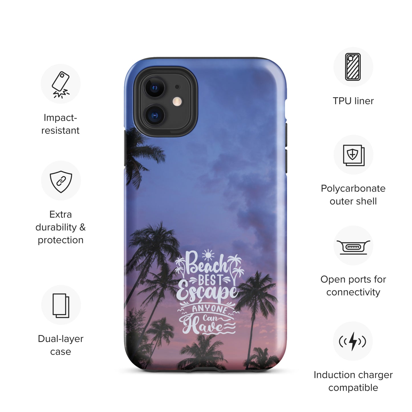 Beach Best Escape Palm Trees Tough Case for iPhone®