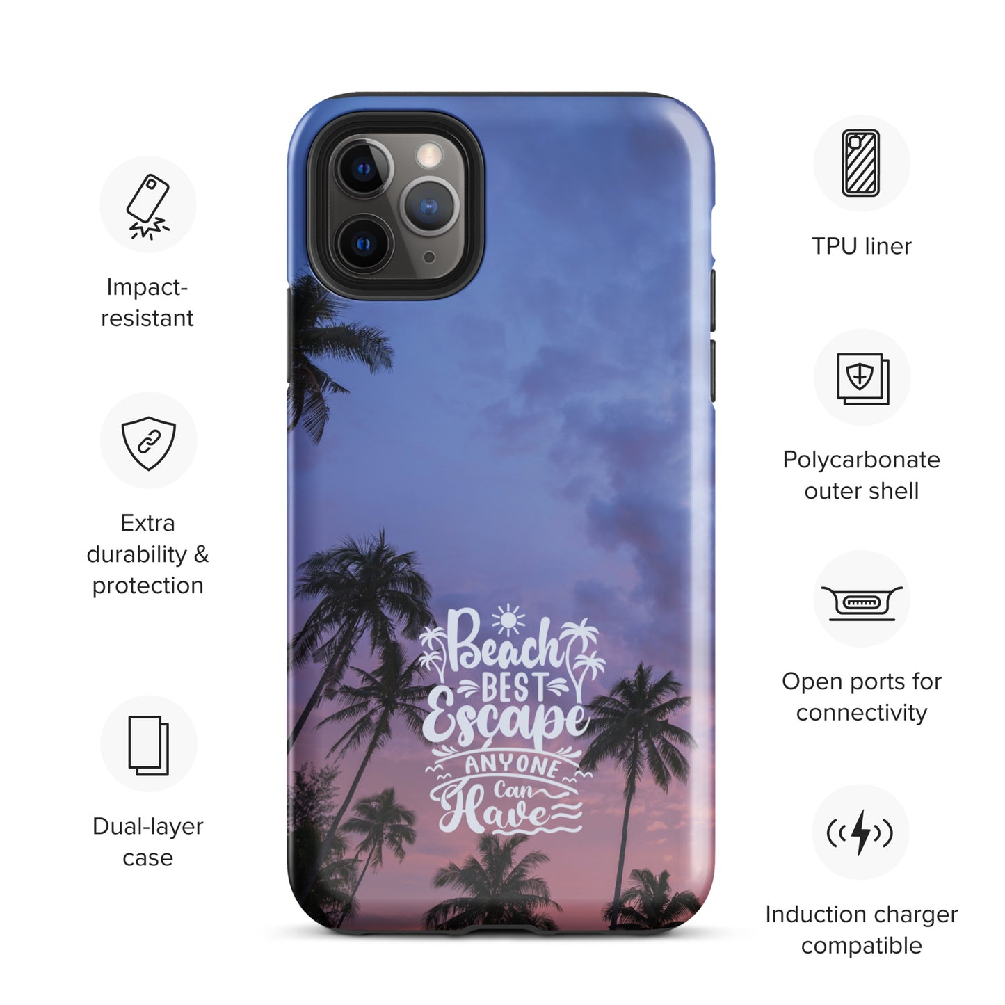 Beach Best Escape Palm Trees Tough Case for iPhone®