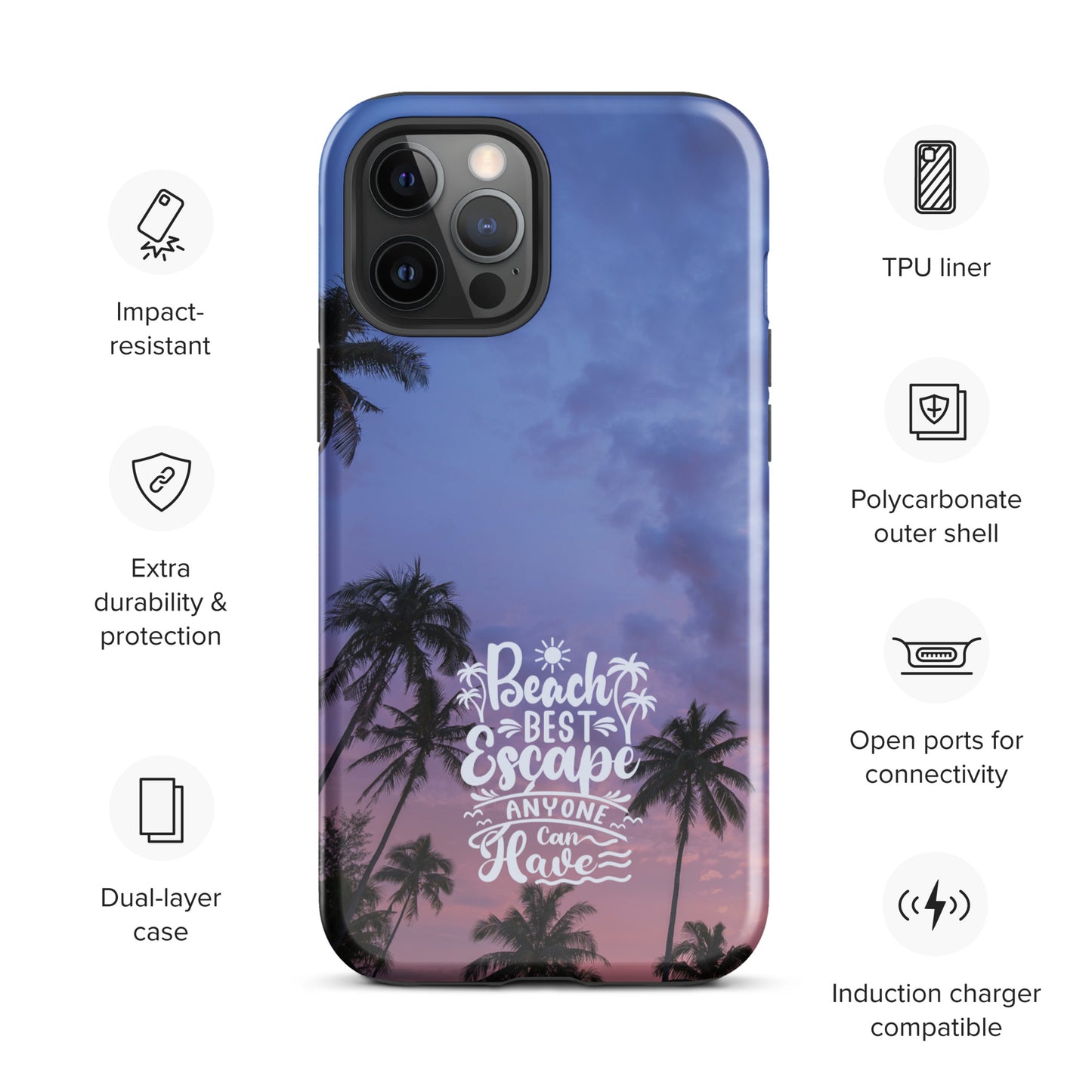 Beach Best Escape Palm Trees Tough Case for iPhone®