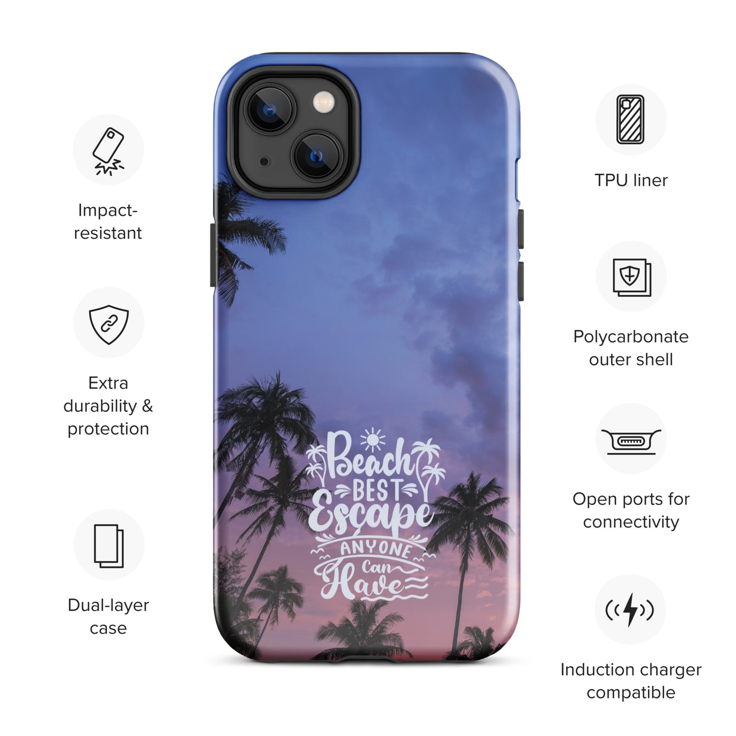 Beach Best Escape Palm Trees Tough Case for iPhone®