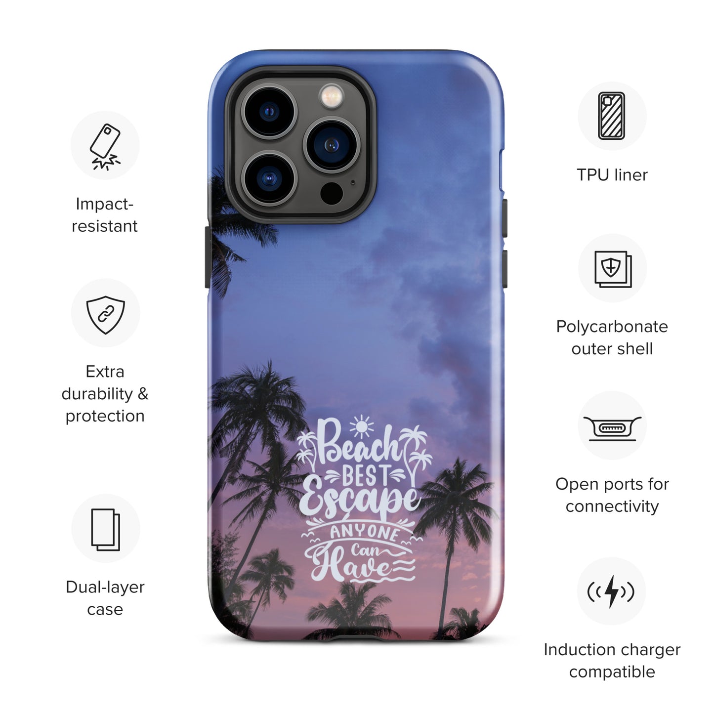 Beach Best Escape Palm Trees Tough Case for iPhone®