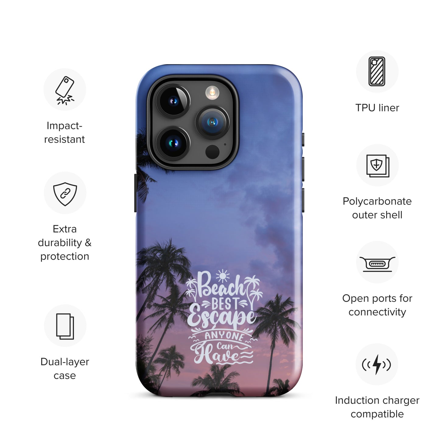 Beach Best Escape Palm Trees Tough Case for iPhone®