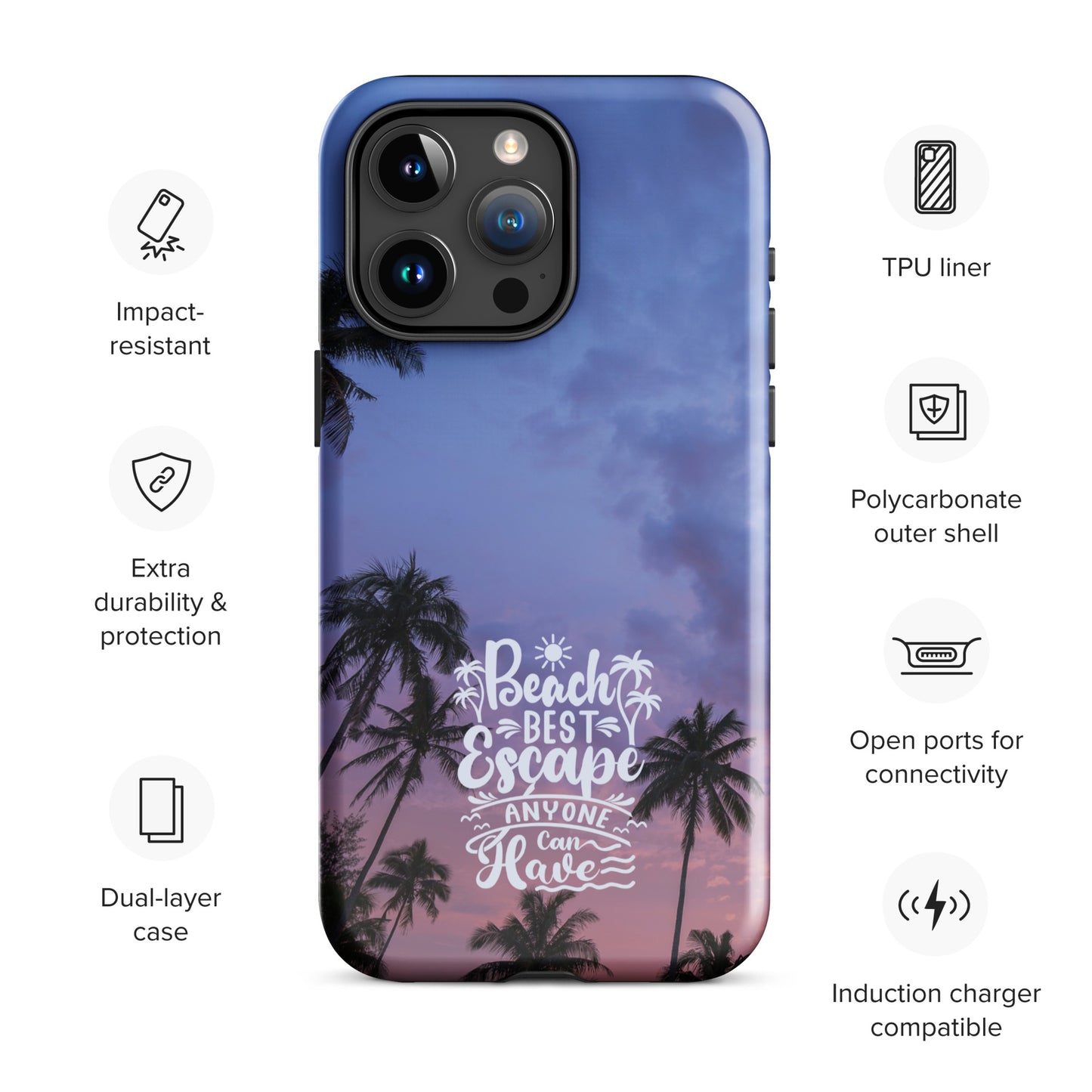 Beach Best Escape Palm Trees Tough Case for iPhone®